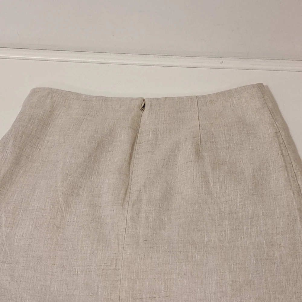 Banana Republic Linen Wrap Cream Mini Skirt Misses Size 4 - Picture 5 of 13